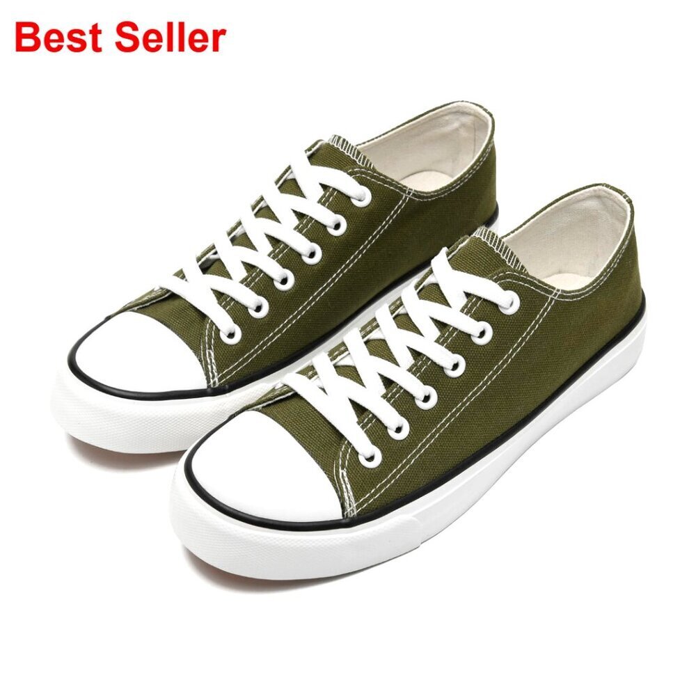 Canvas Sneakers Low Top Lace Up Retro Comfortable Walking Shoes